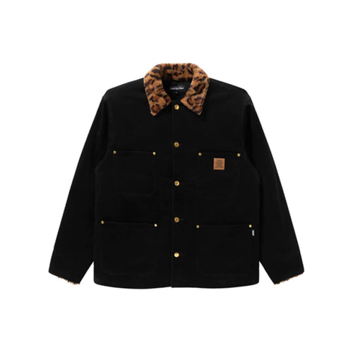 BLACK EYE PATCH (ブラックアイパッチ) / CORDUROY LEOPARD COLLARED COVERALL (Black)