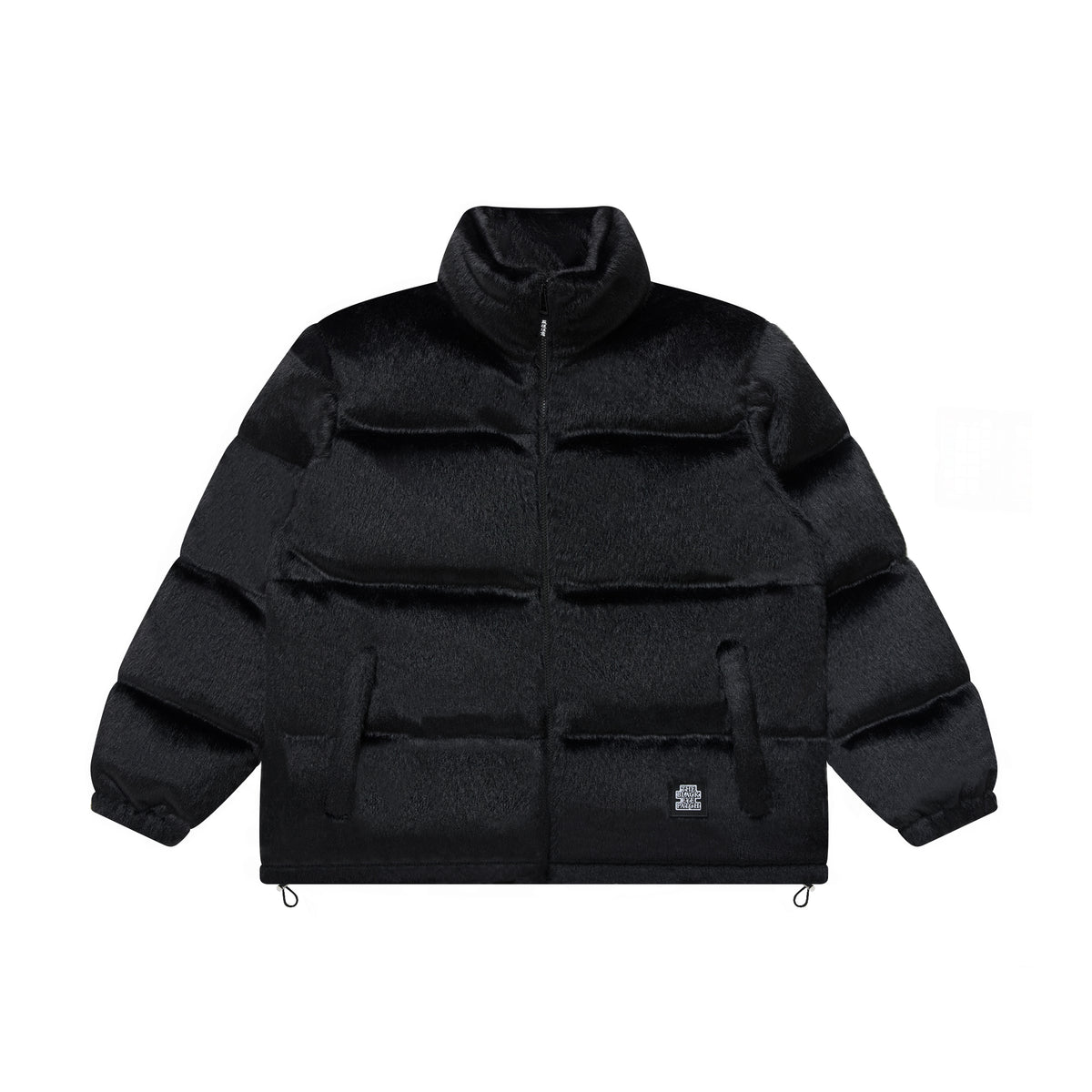 Black Eye Patch OG LABEL FAUX FUR DOWN JACKET ブラックアイパッチの