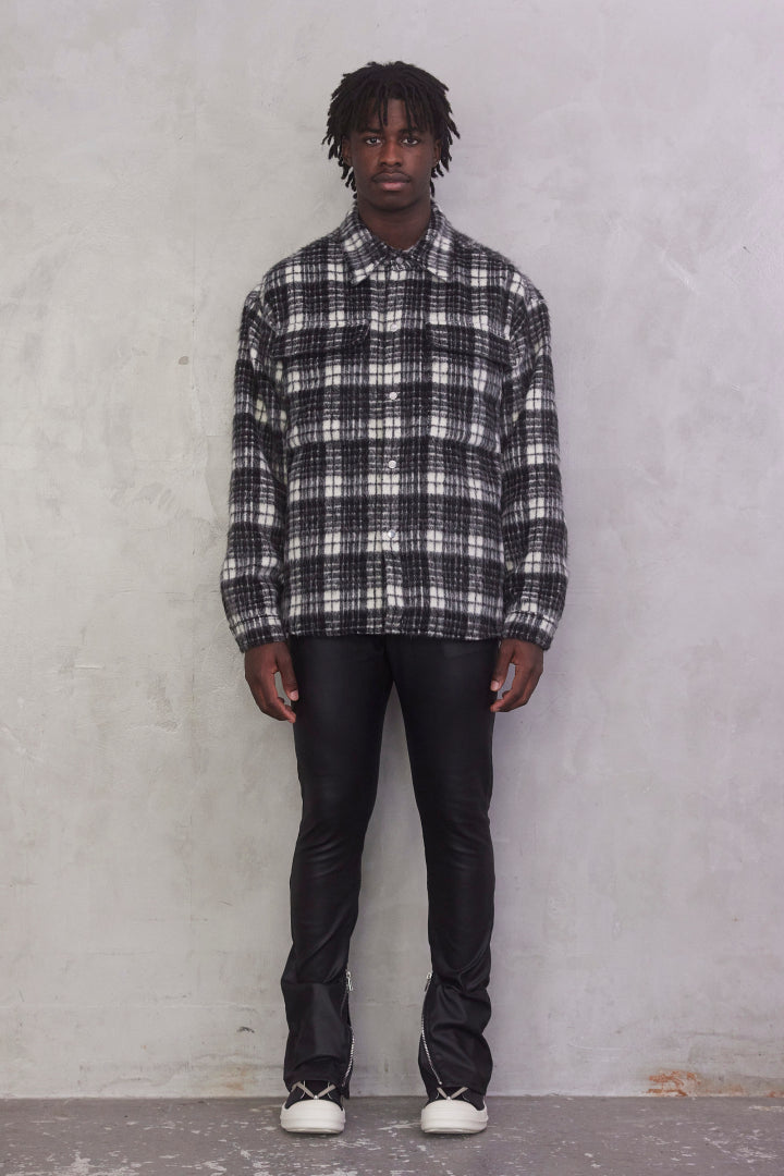 MLVINCE OVERSIZED CHECK JACKET (BLACK) メルヴィンスのオンライン