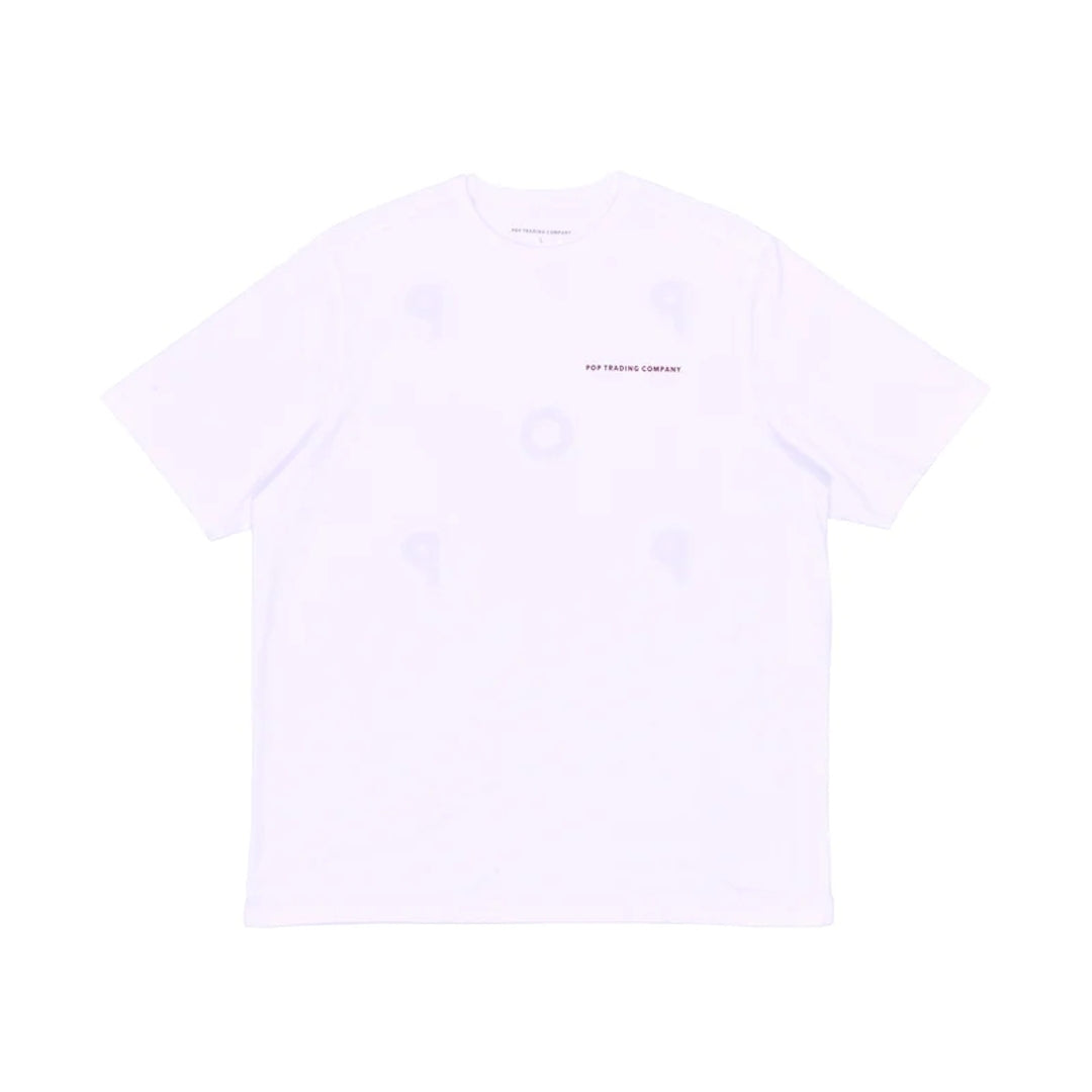 POP TRADING COMPANY(ポップトレーディングカンパニー) / Pop Logo T-Shirt (White/Raspberry)