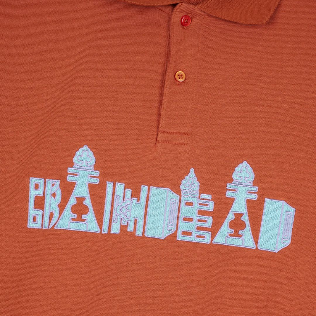 BRAIN DEAD THINKING GAME POLO (BURNT ORANGE) ブレインデッドの