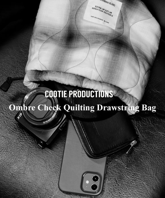 COOTIE "Ombre Check Quilting Drawstring Bag"