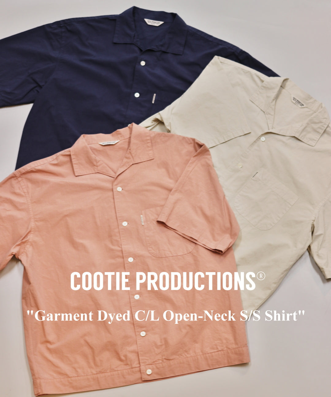 COOTIE PRODUCTIONS® Garment Dyed C/L Open-Neck S/S Shirt – HYBRYDS