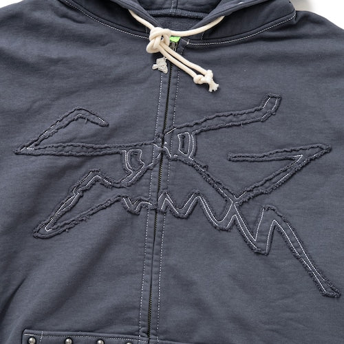 Face Logo Studded Zip Hoodie