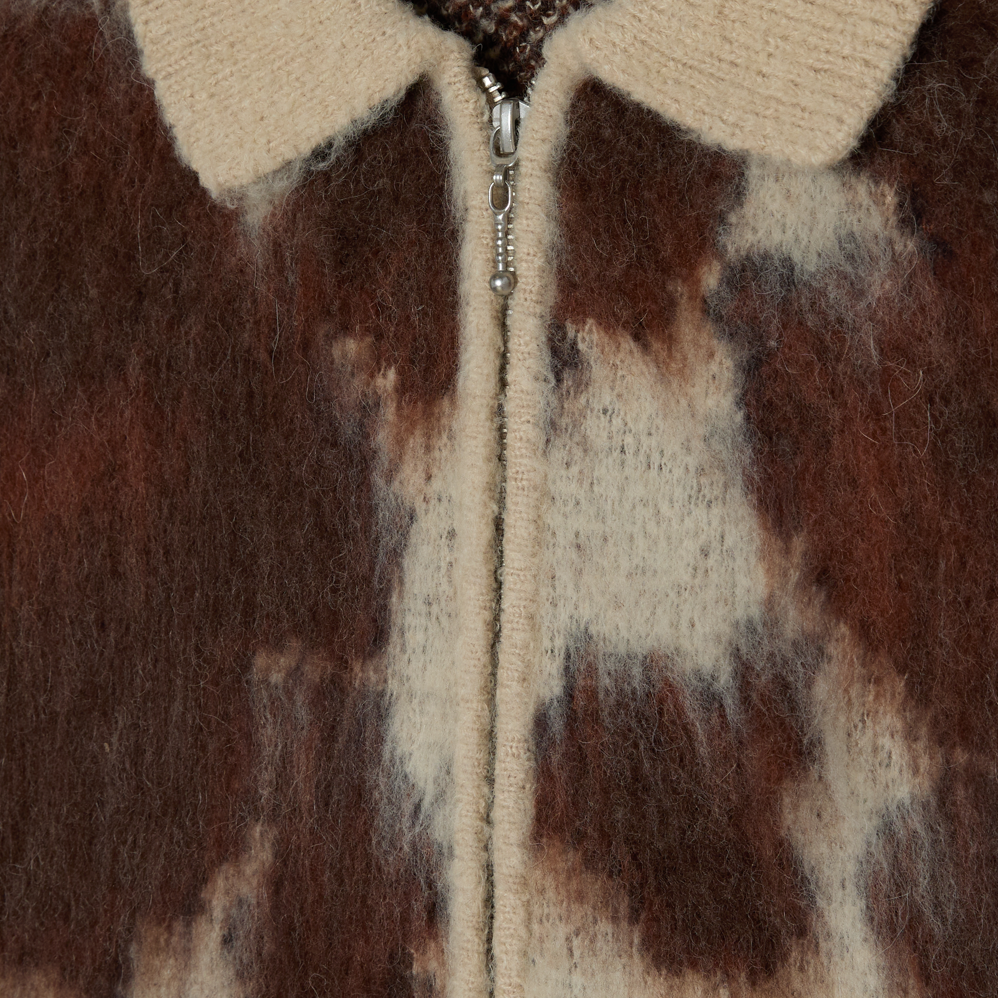 OBEY COW PATTERN ZIP SWEATER