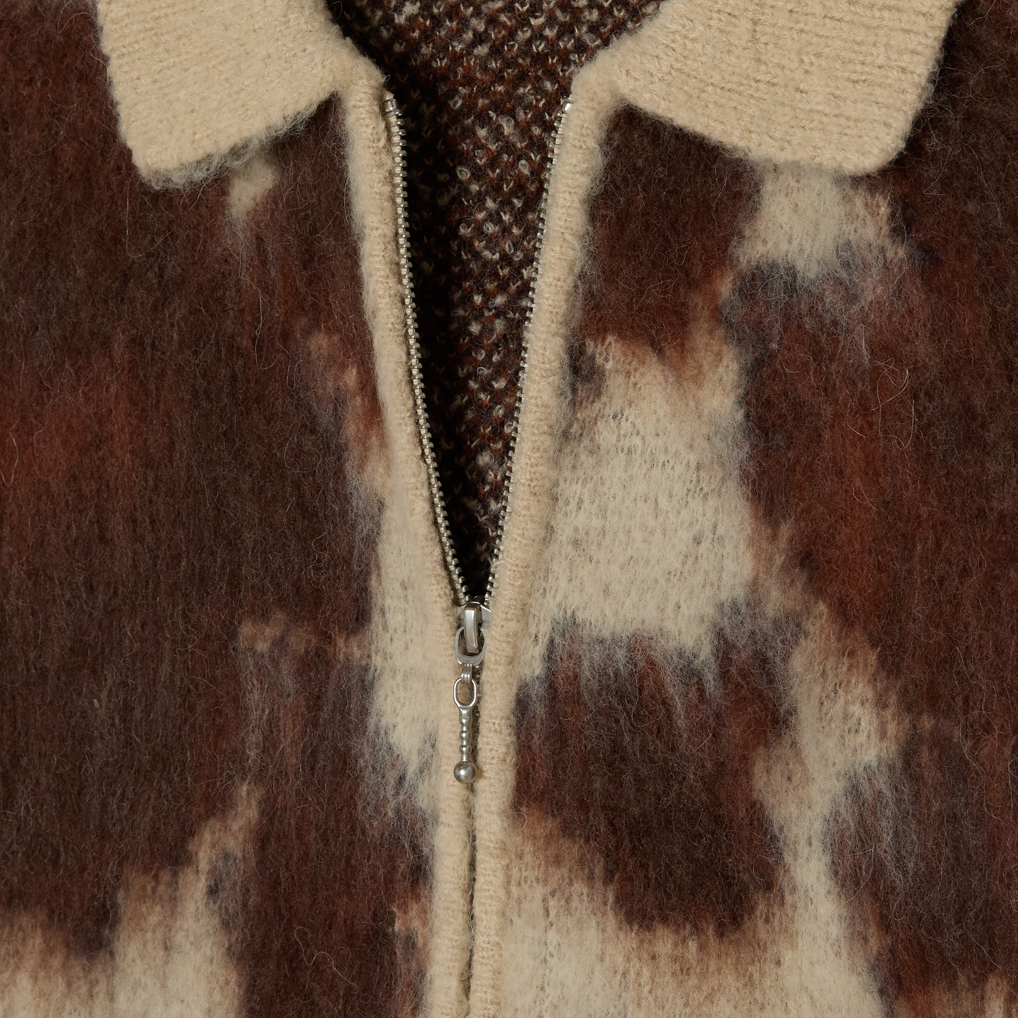 OBEY COW PATTERN ZIP SWEATER