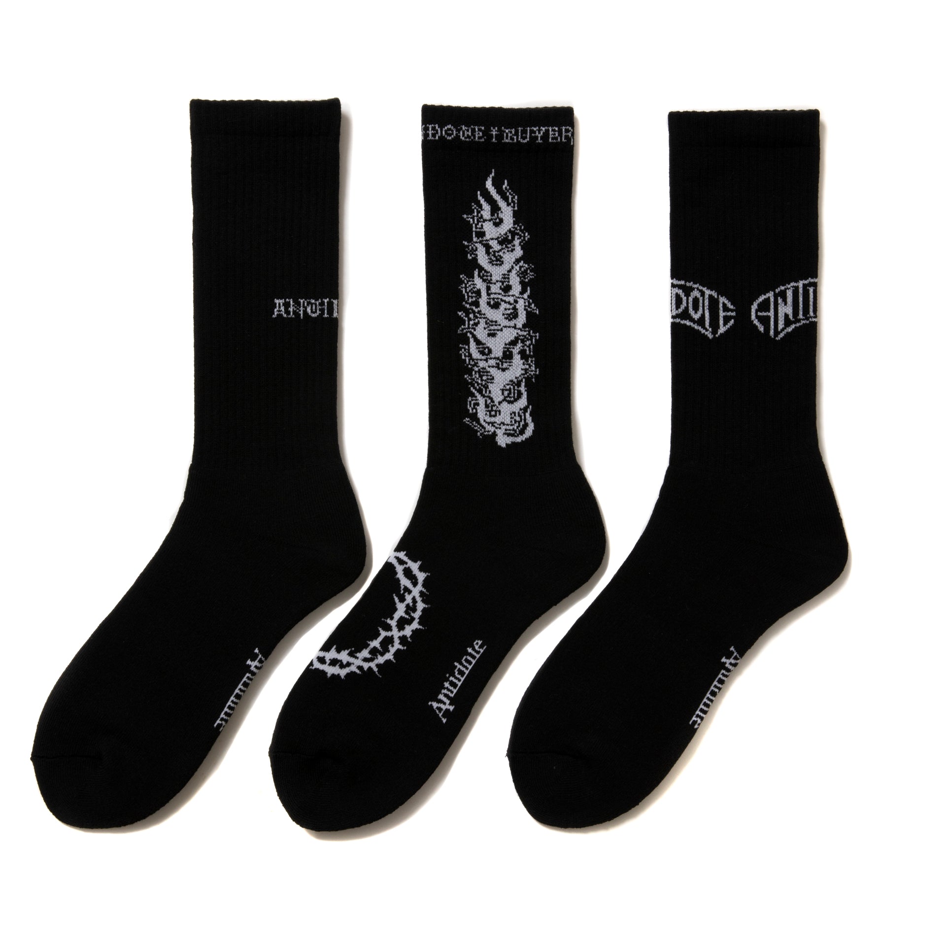 Antidote BUYERS CLUB 3 Pack Socks (BLACK)アンチドートバイヤーズ