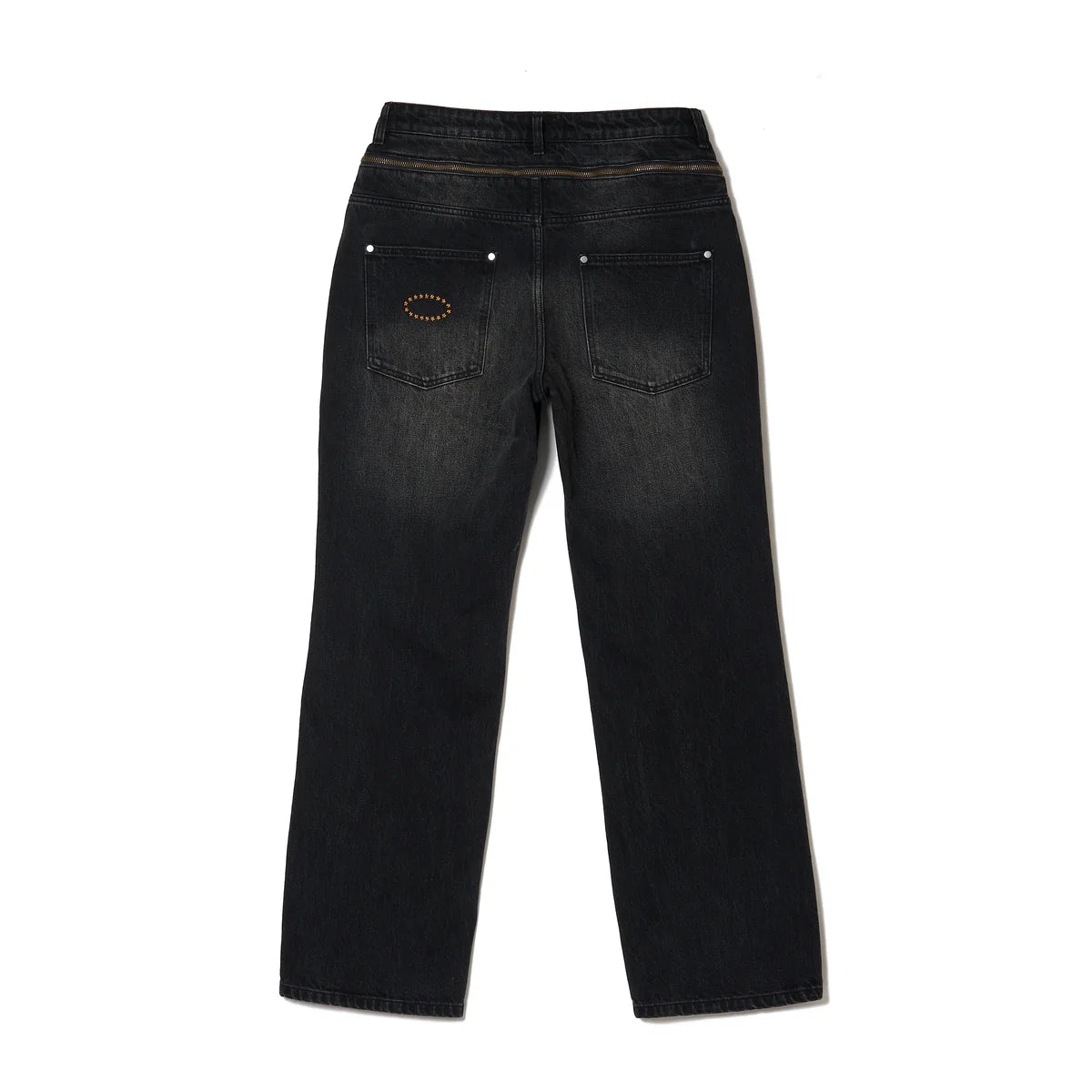STUDDED BACK ZIP JEANS