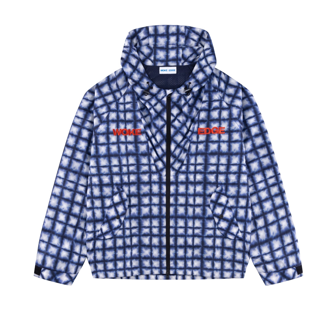 WOKE EDGE Tiedye Check Parka マウンテンパーカー WOKE EDGE/ウォークエッジTiedye Check Parka（その他ブルゾン