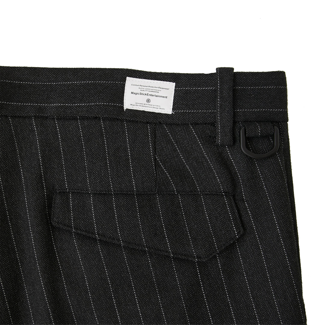 YAKUZA Pin-Stripes Cropped Trousers