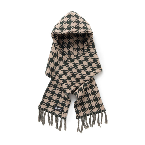 BoTT Houndstooth Hooded Scarf (Natural) ボット