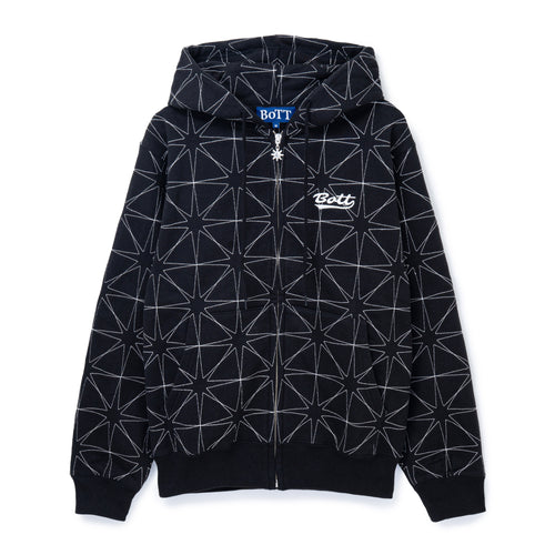 BoTT  Sparkle Stitch Zip Hoodie (Black) ボット