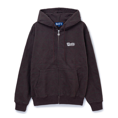 BoTT  Sparkle Stitch Zip Hoodie (Brown) ボット