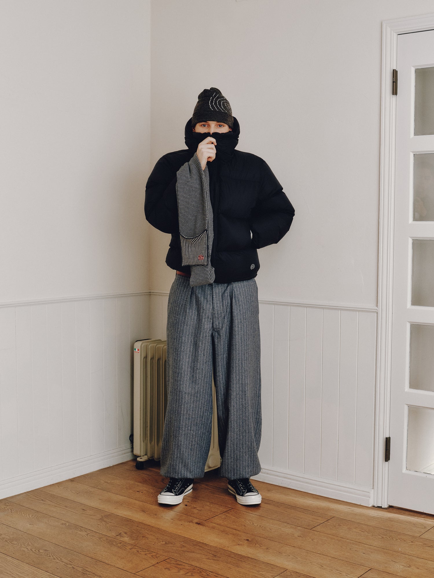 PIN-STRIPE BALLOON PANTS