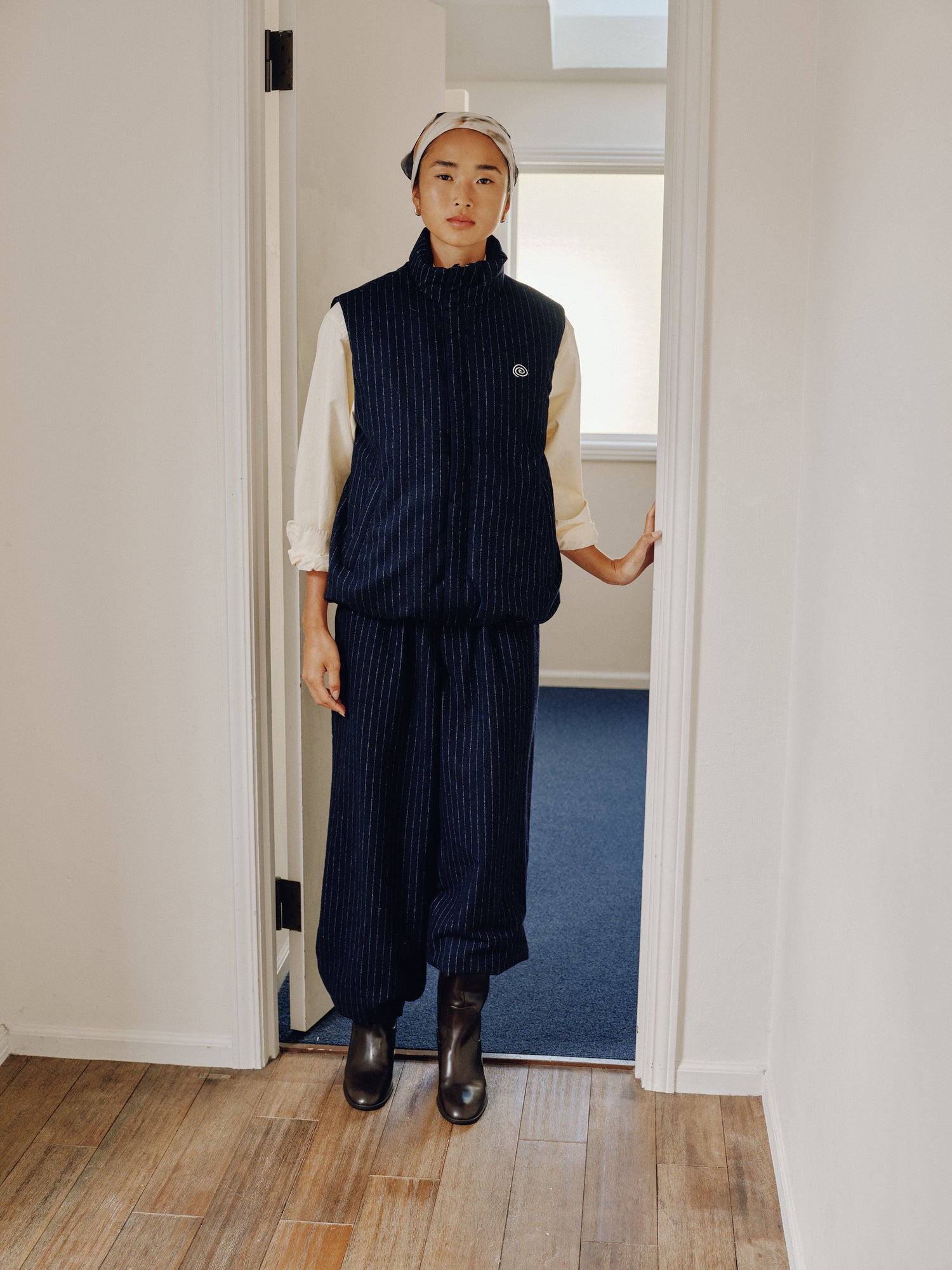 Pin-Stripe Padded Vest
