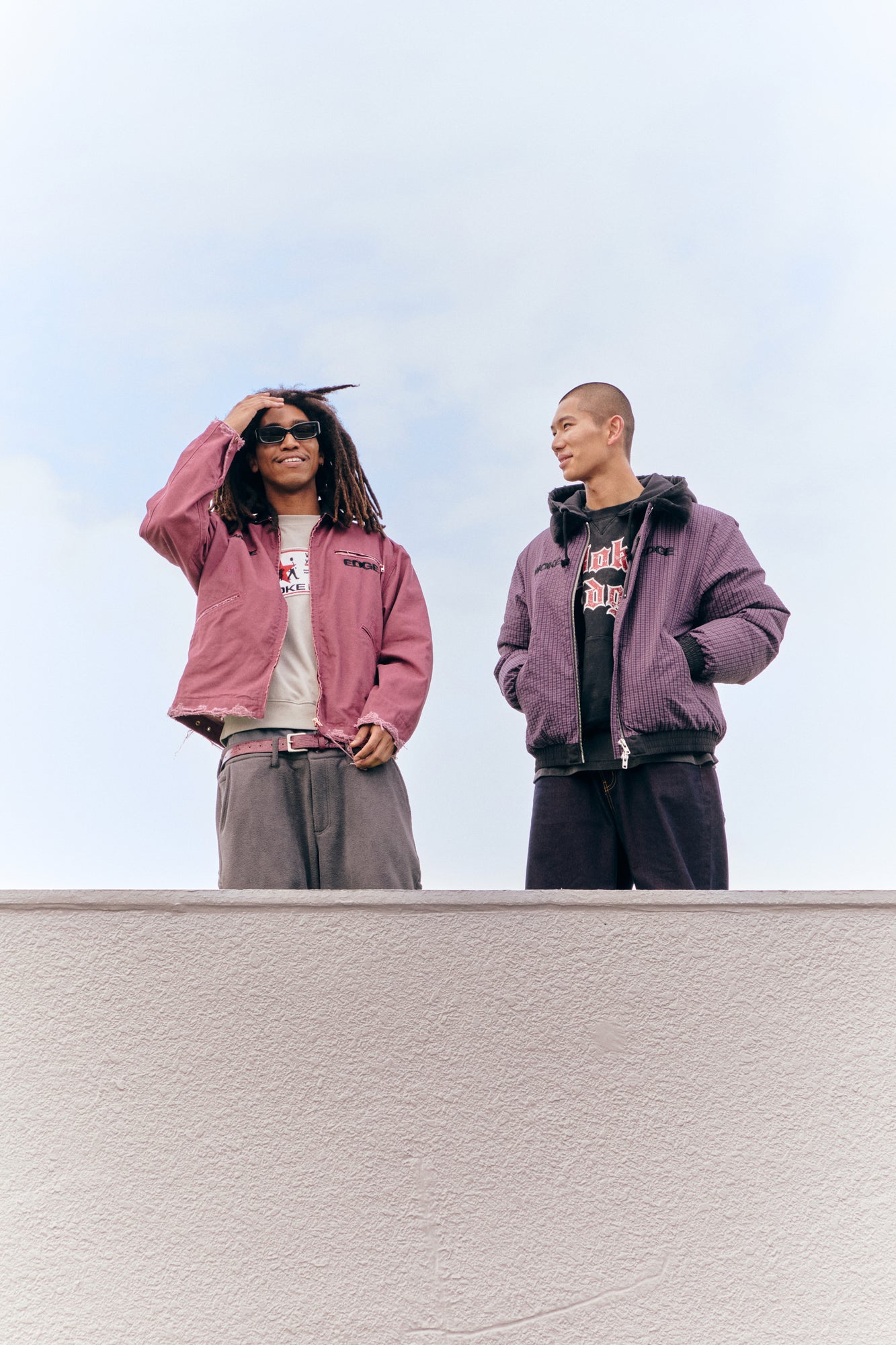 Fur Collar Checkered Down Jacket