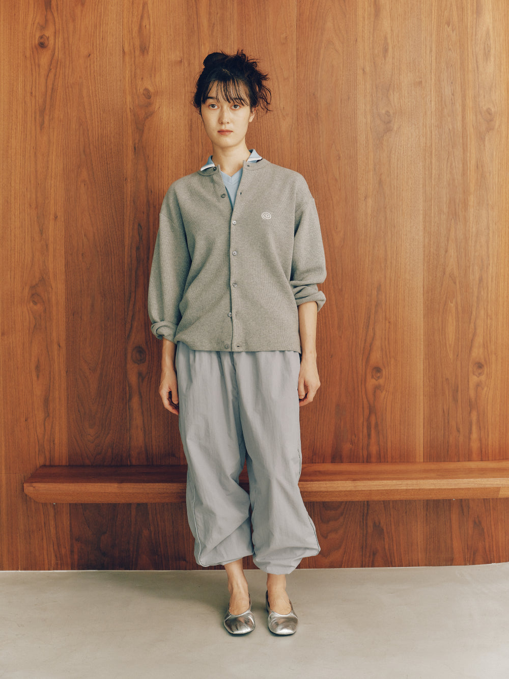 Waffle Crewneck Cardigan