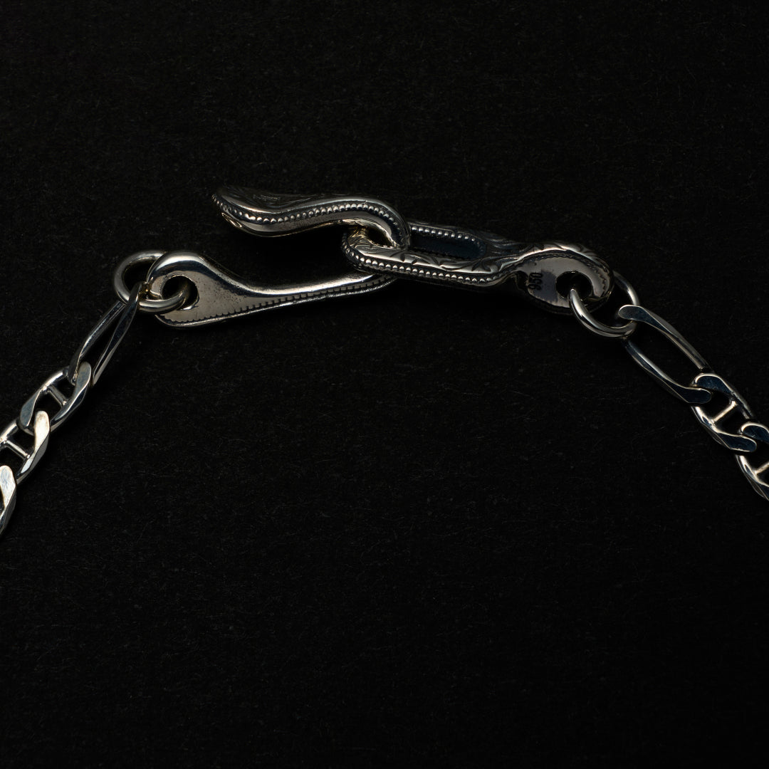Stud Link Figaro Narrow Chain Bracelet