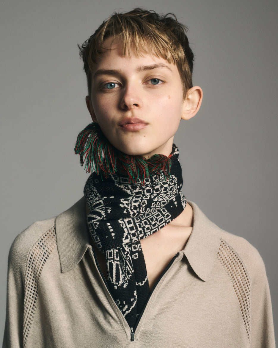 JACQUARD KNIT SOCCER SCARF