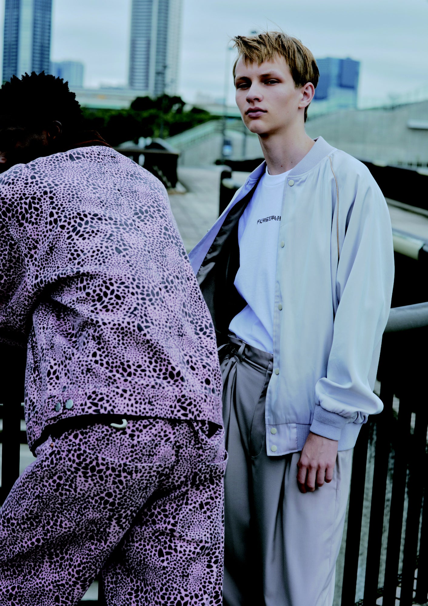 "CB REOPARD" DENIM TRUCKER JACKET