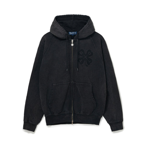 Washed Lucky Logo Zip Hoodie