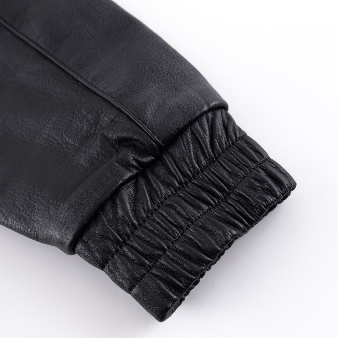 Leather Tech Bomber Jacket