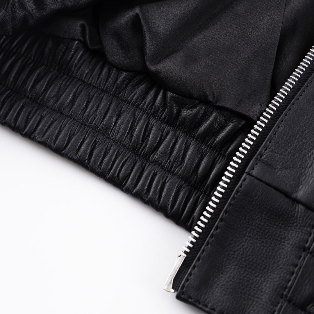 Leather Tech Bomber Jacket