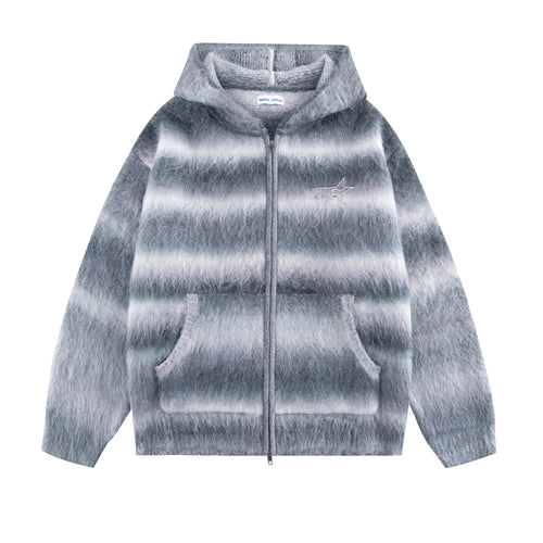 Gradation Mohair Zip Knit