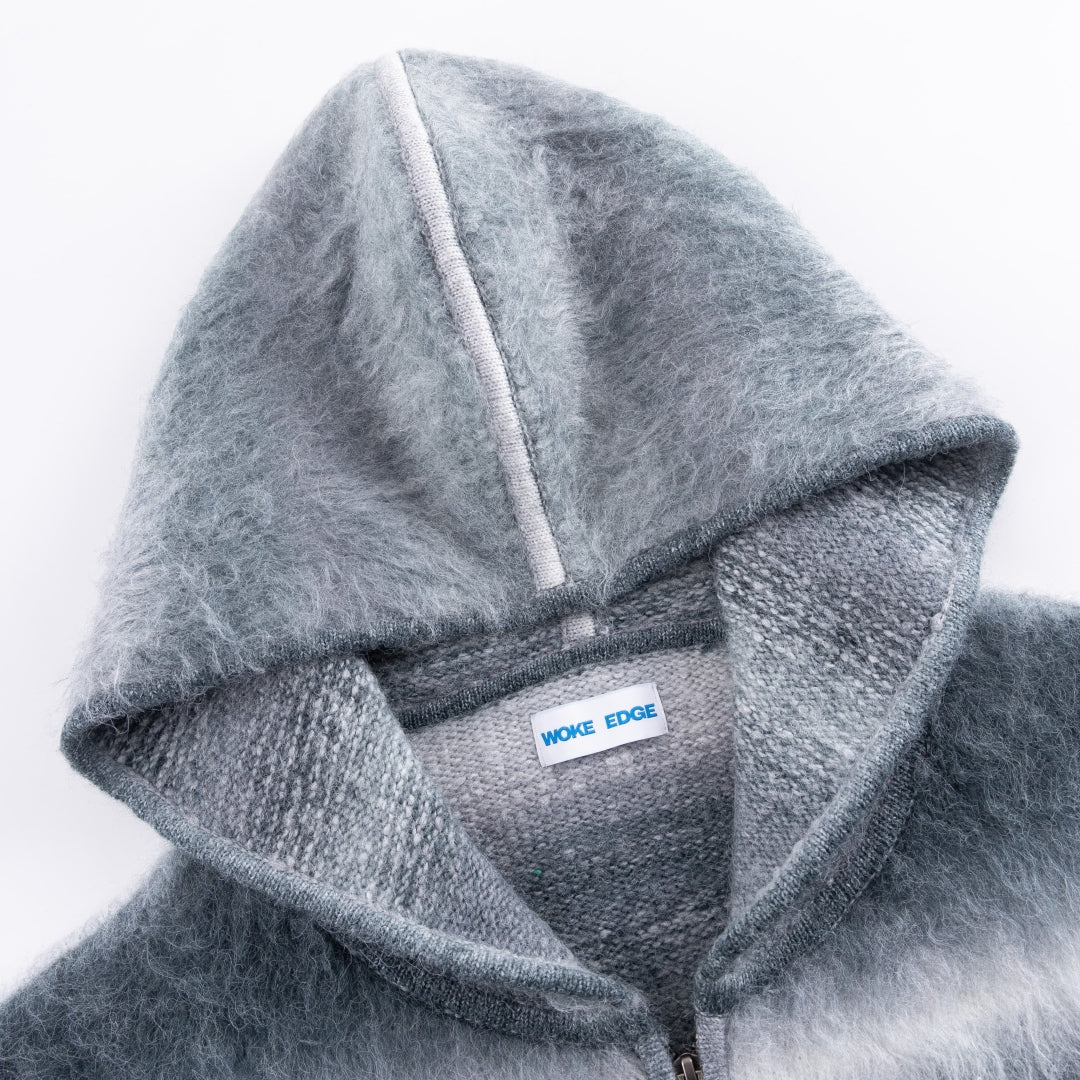 Gradation Mohair Zip Knit