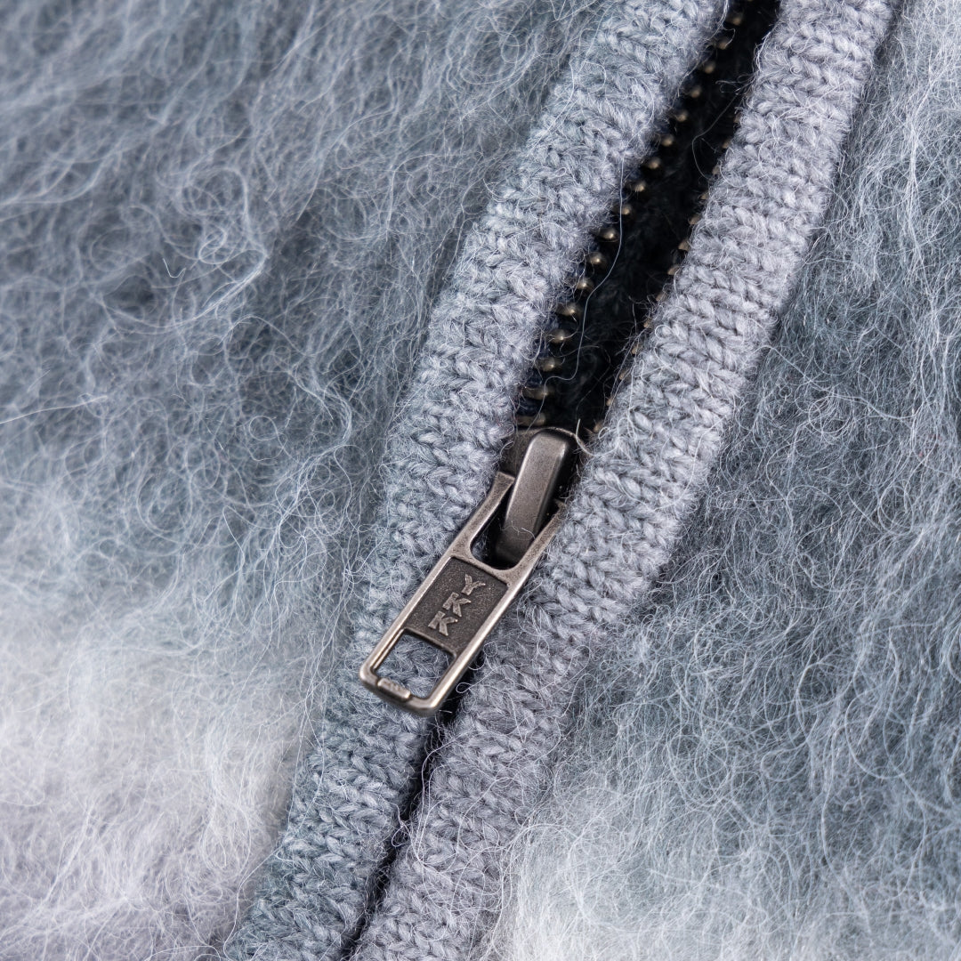 Gradation Mohair Zip Knit