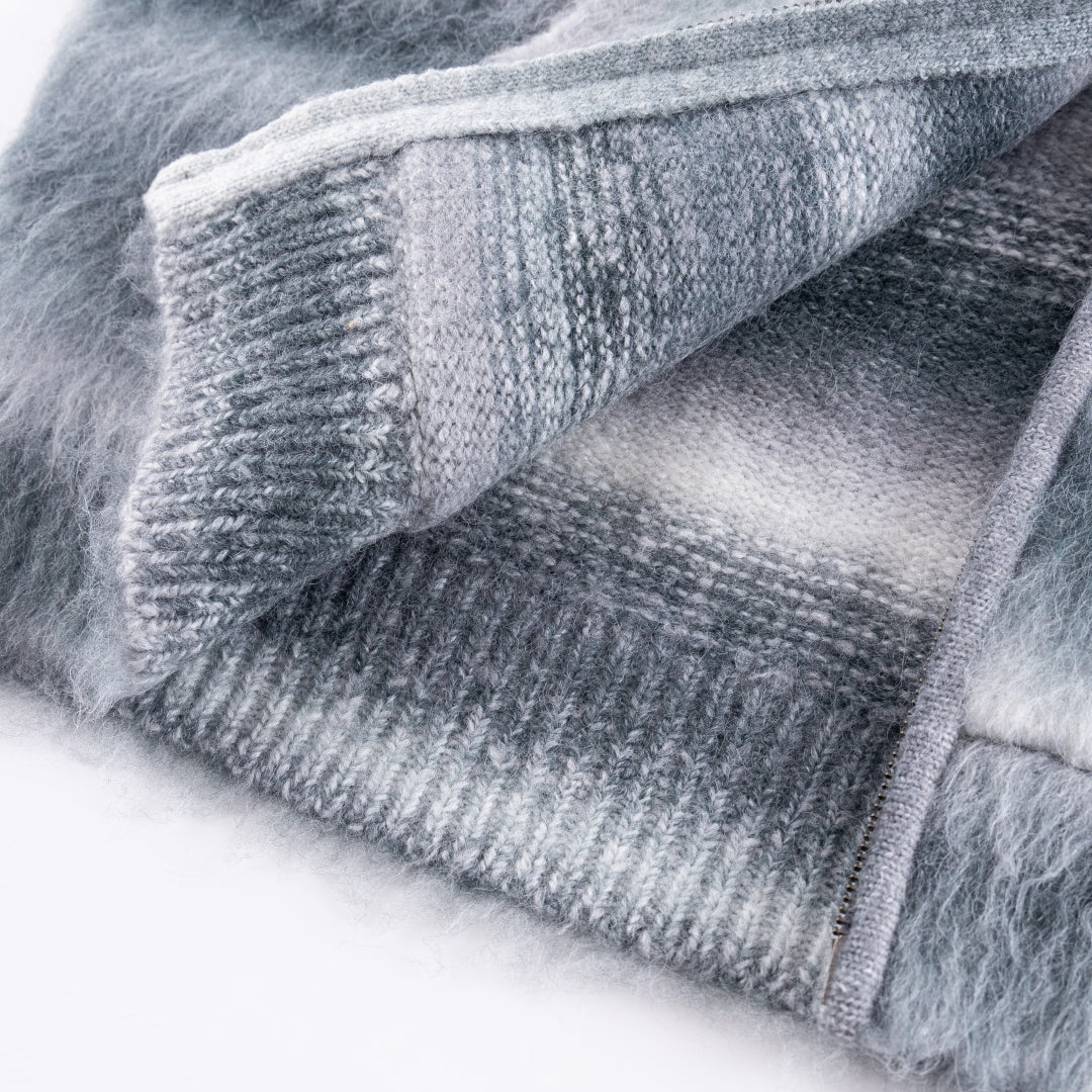 Gradation Mohair Zip Knit