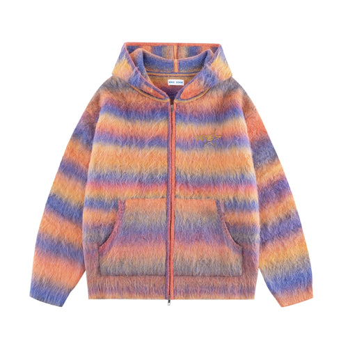 Gradation Mohair Zip Knit
