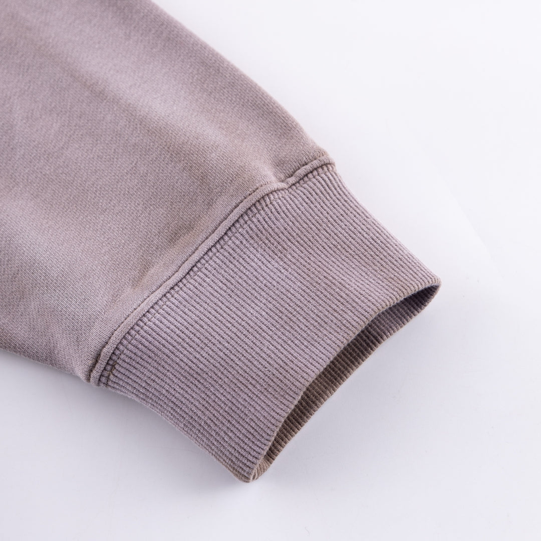 Faded Embroidery Zip Up Hoodie