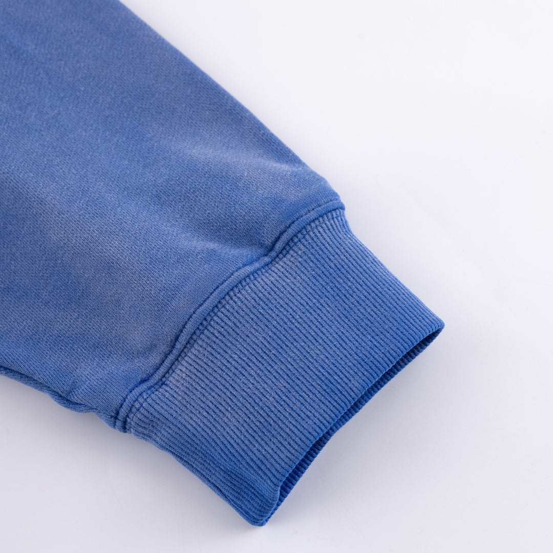 Faded Embroidery Zip Up Hoodie