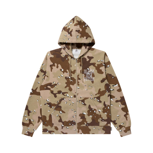 STENCIL LOGO EMBROIDERED ZIP HOODIE