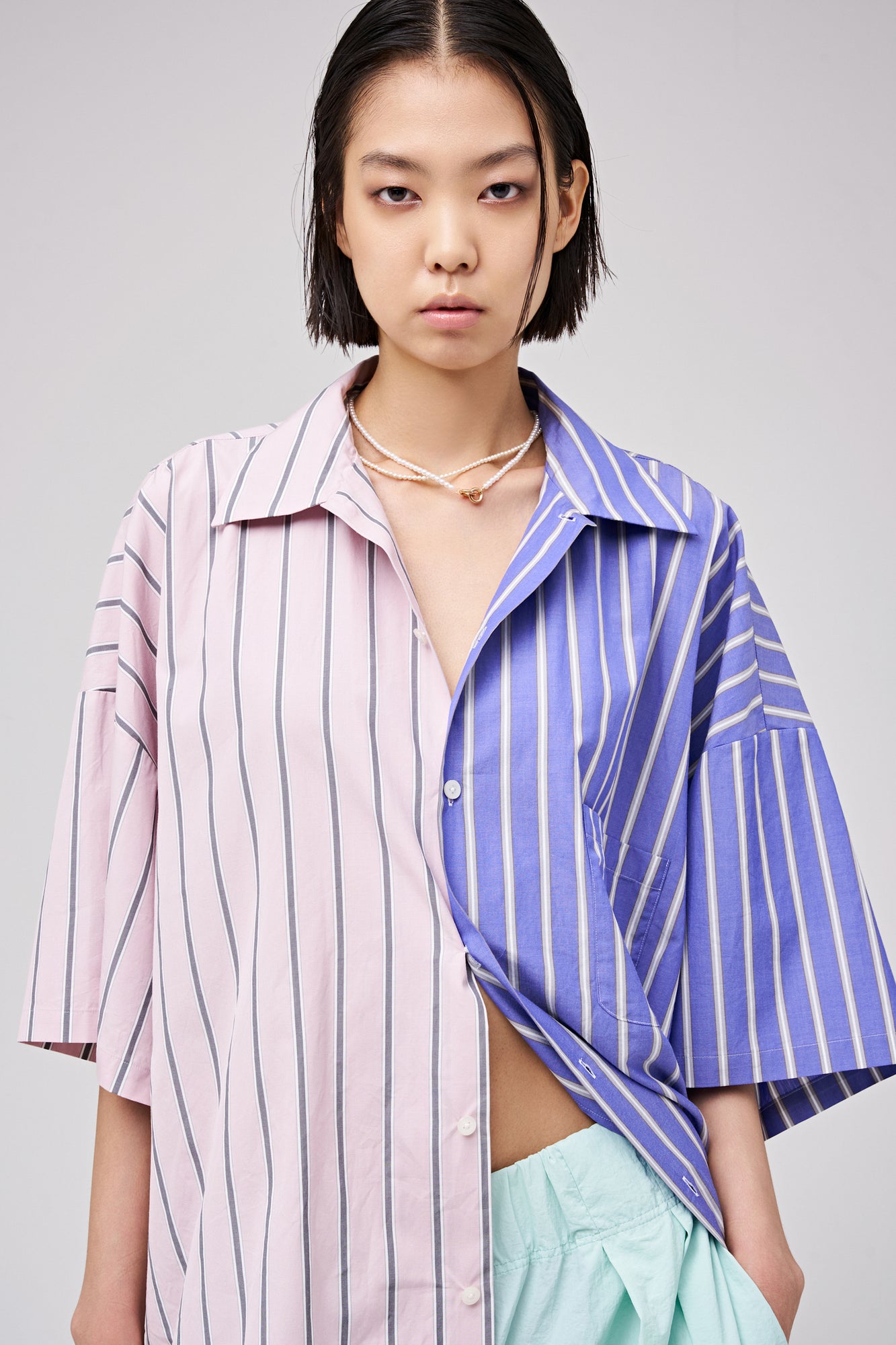 2FACE SS OPRN COLLAR SHIRTS