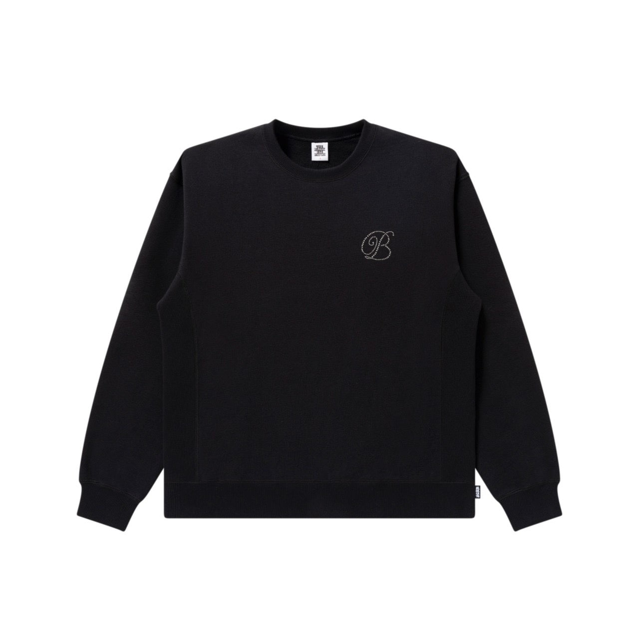 新作【Black Eye Patch】RHINESTONE B EMBLEM CREW SWEAT Black Eye Patch RHINESTONE B EMBLEM CREW SWEAT ブラックアイ