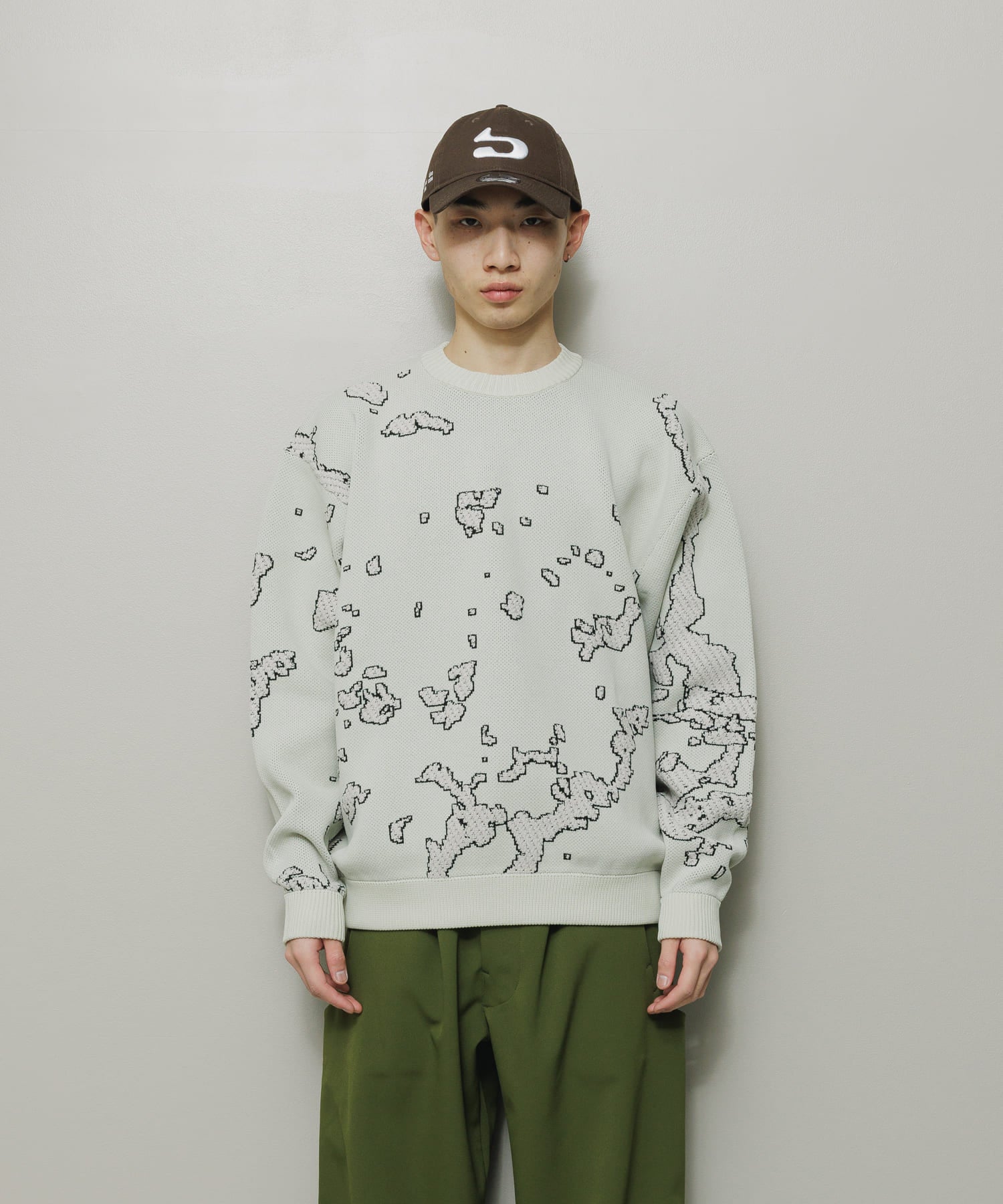 JACQUARD COTTON CREWNECK SWEATER