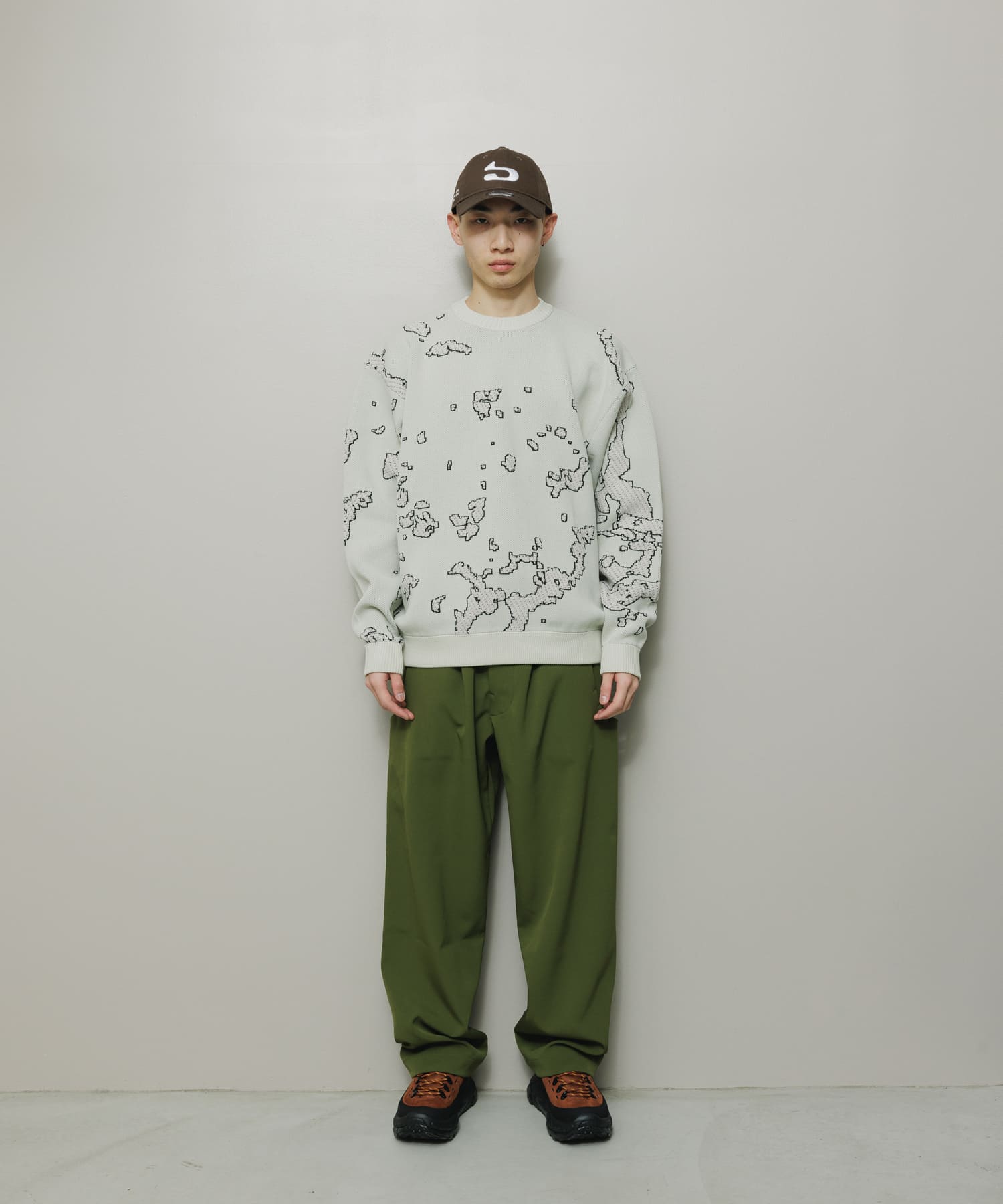 JACQUARD COTTON CREWNECK SWEATER