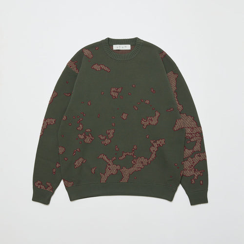 JACQUARD COTTON CREWNECK SWEATER