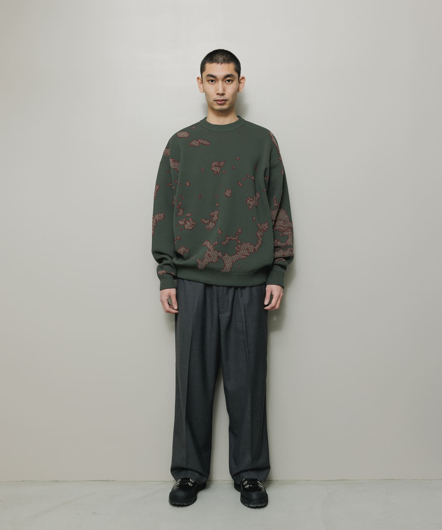 JACQUARD COTTON CREWNECK SWEATER