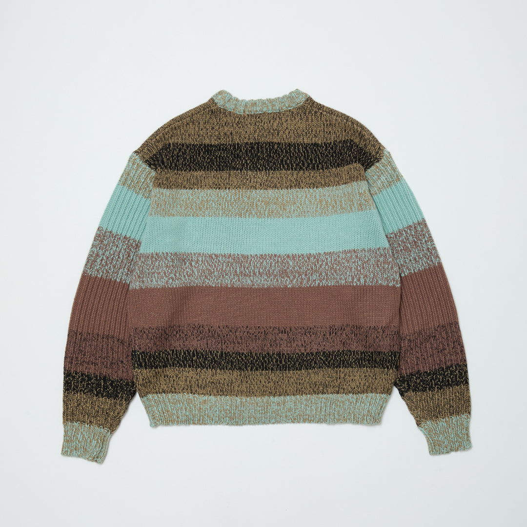 GRADATION STRIPE CREWNECK SWEATER