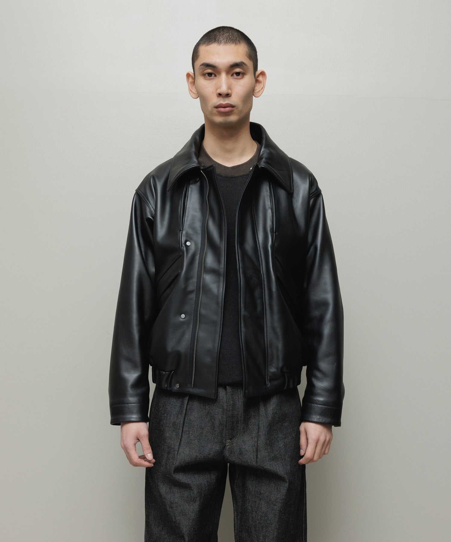 LEATHER FLIGHT BOMBER JACKET
