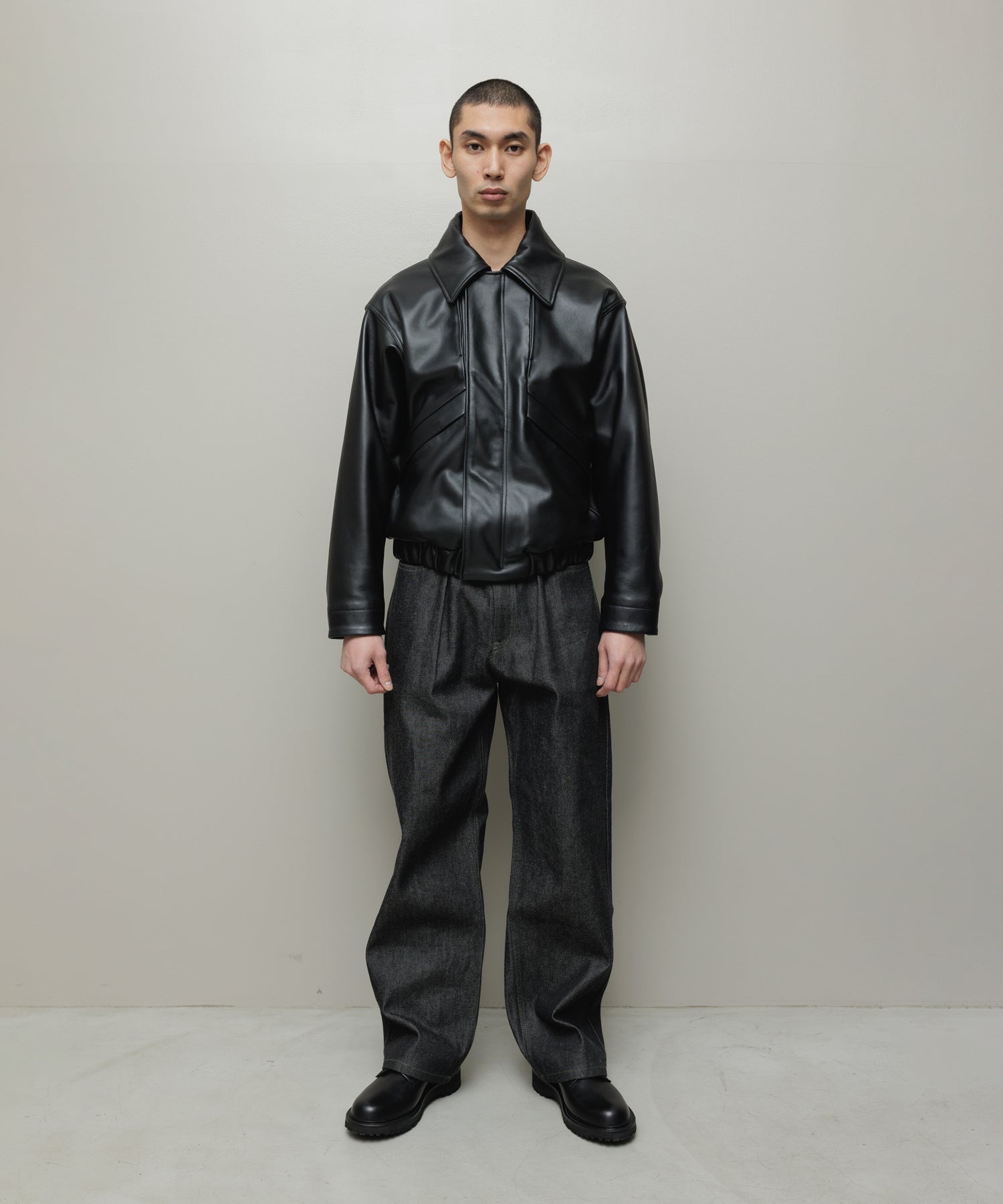 LEATHER FLIGHT BOMBER JACKET