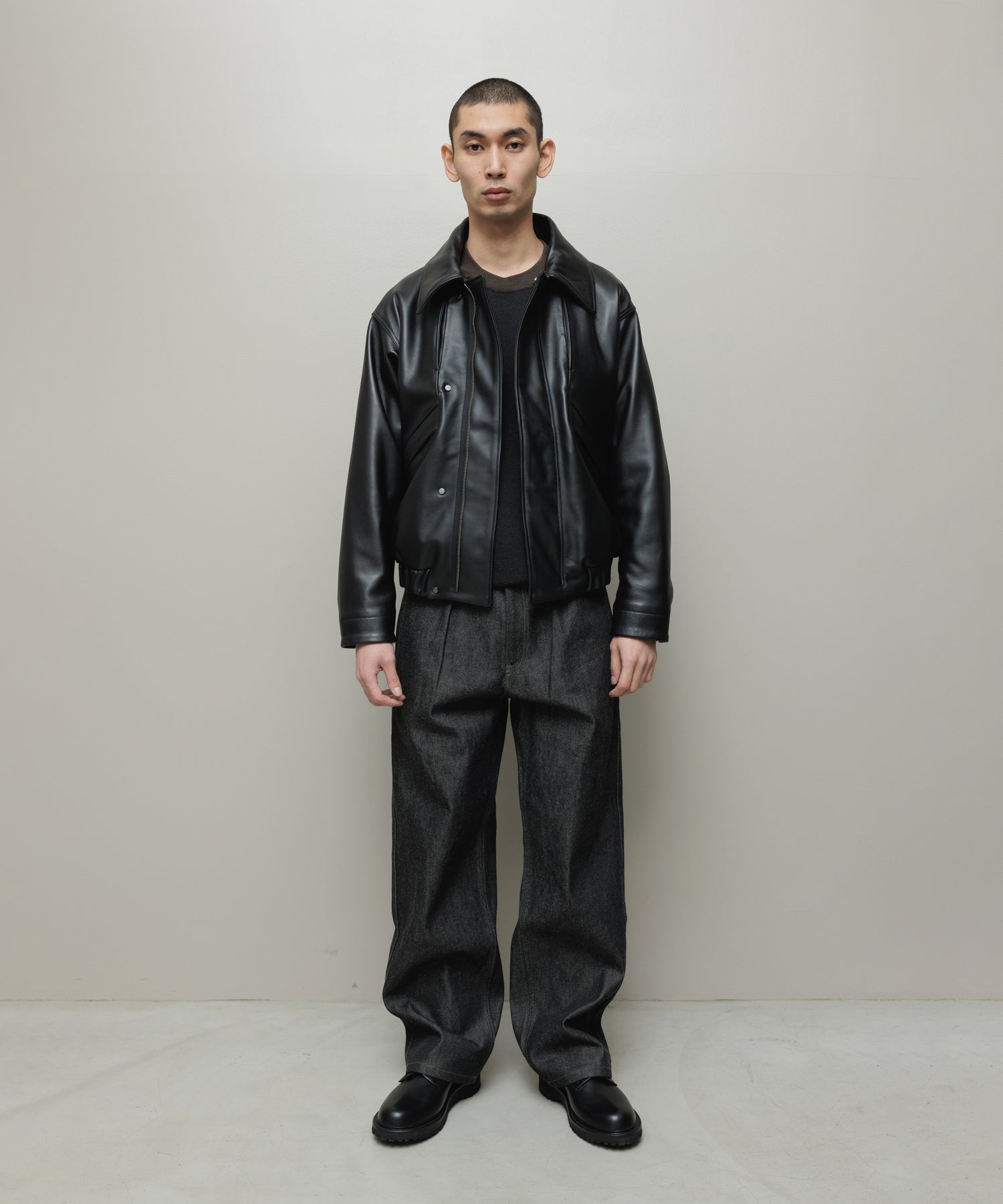 LEATHER FLIGHT BOMBER JACKET