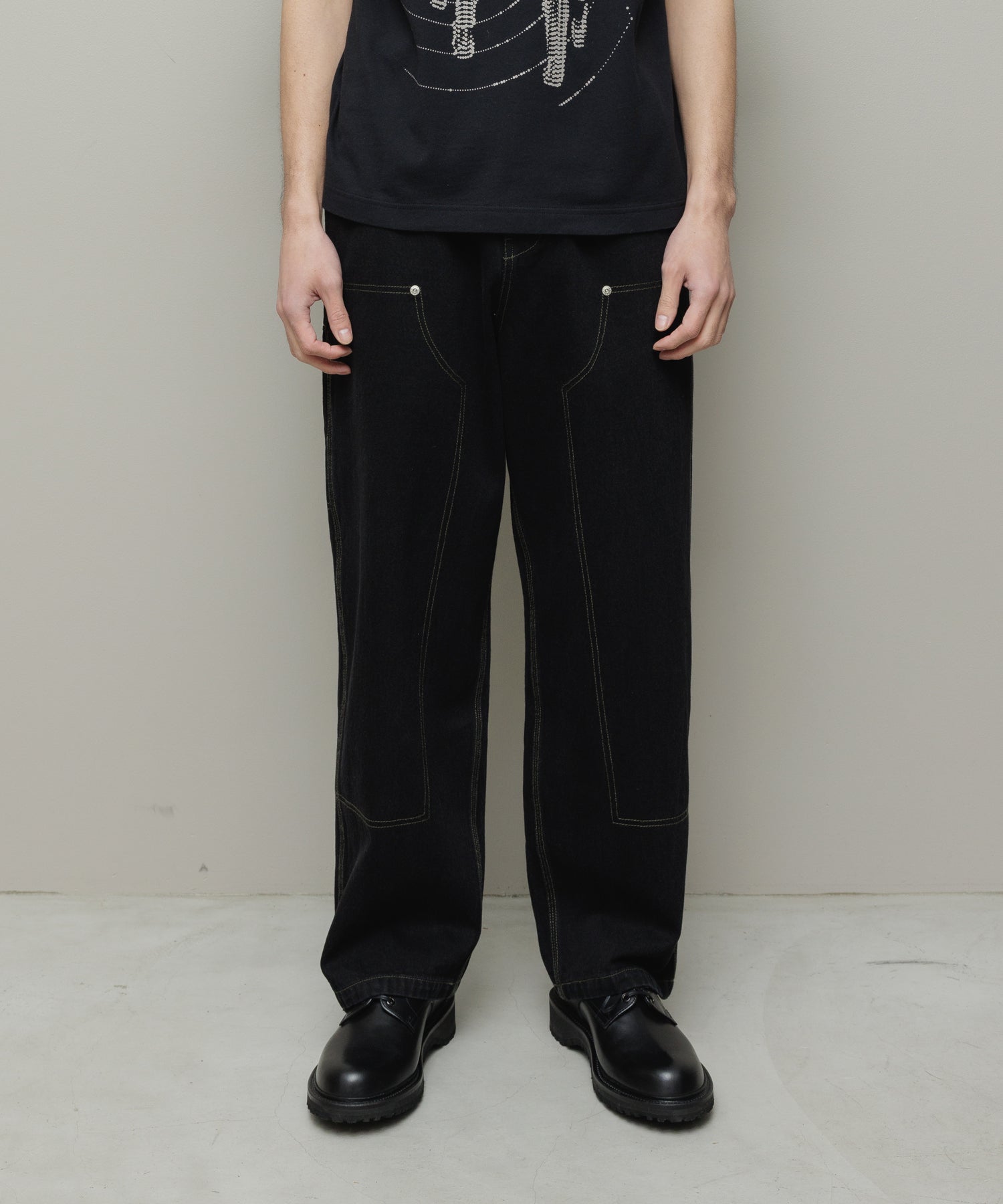 DENIM FAUX STITCH CARPENTER PANT