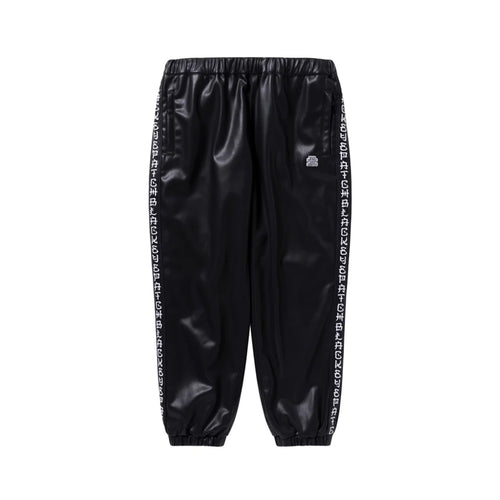 KANJI TAPED FAUX LEATHER TRACK PANTS