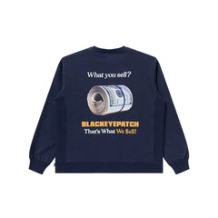 BLACK EYE PATCH(ブラックアイパッチ) / WHAT WE SELL CREW SWEAT HEATHER (Navy)