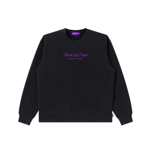 Black Eye Patch PURPLE LABEL LOGO CREW SWEAT ブラックアイパッチ