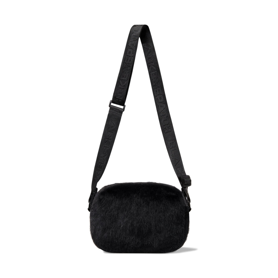 OG LABEL FAUX FUR SHOULDER BAG